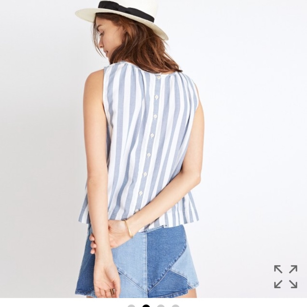 NEW madewell indigo Button blouse top Alexa Chung