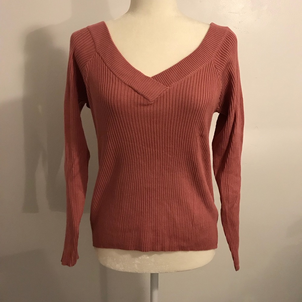 Divided H&M Pink Ribbed Knitted Sweater