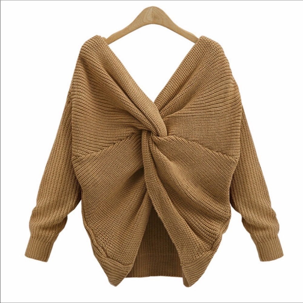 ✨New✨Camel Twisted knot sweater - Picture 4 of 4