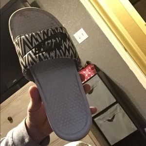 Nike slips on sandals white and black