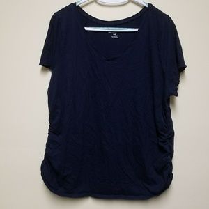 Dark Blue Ruched-Side Lane Bryant Top, Size 18/20