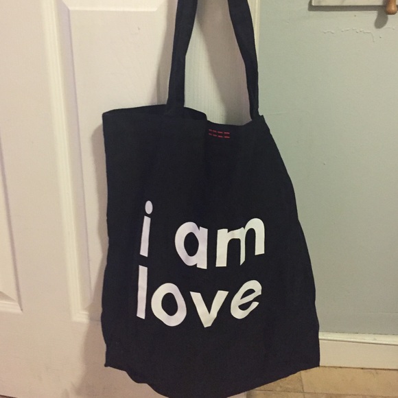 New Peace Love World Black I Am Love Canvas Tote New Peace Love World Black I Am Love Canvas Tote