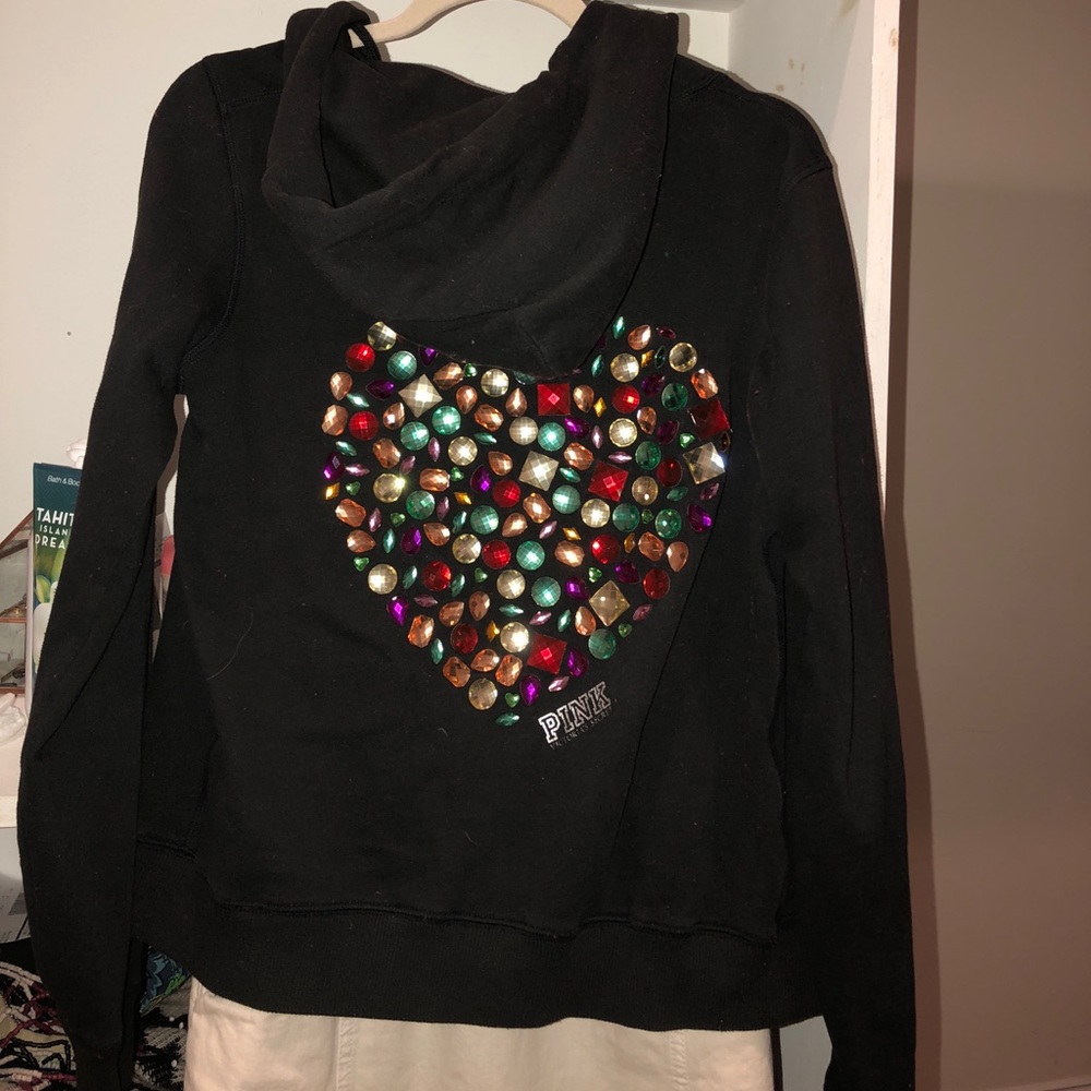 VICTORIA'S SECRET PINK JEWELED ZIP UP