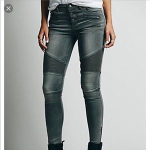 Free People seamed Moto skinny jeans