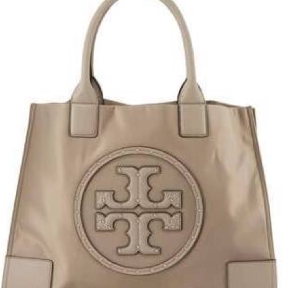 Tory burch ella stud tote( gray color)