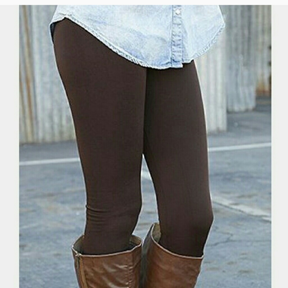 ❤ Brown Tummy Control Leggings