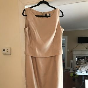 Gold silk shantung dress