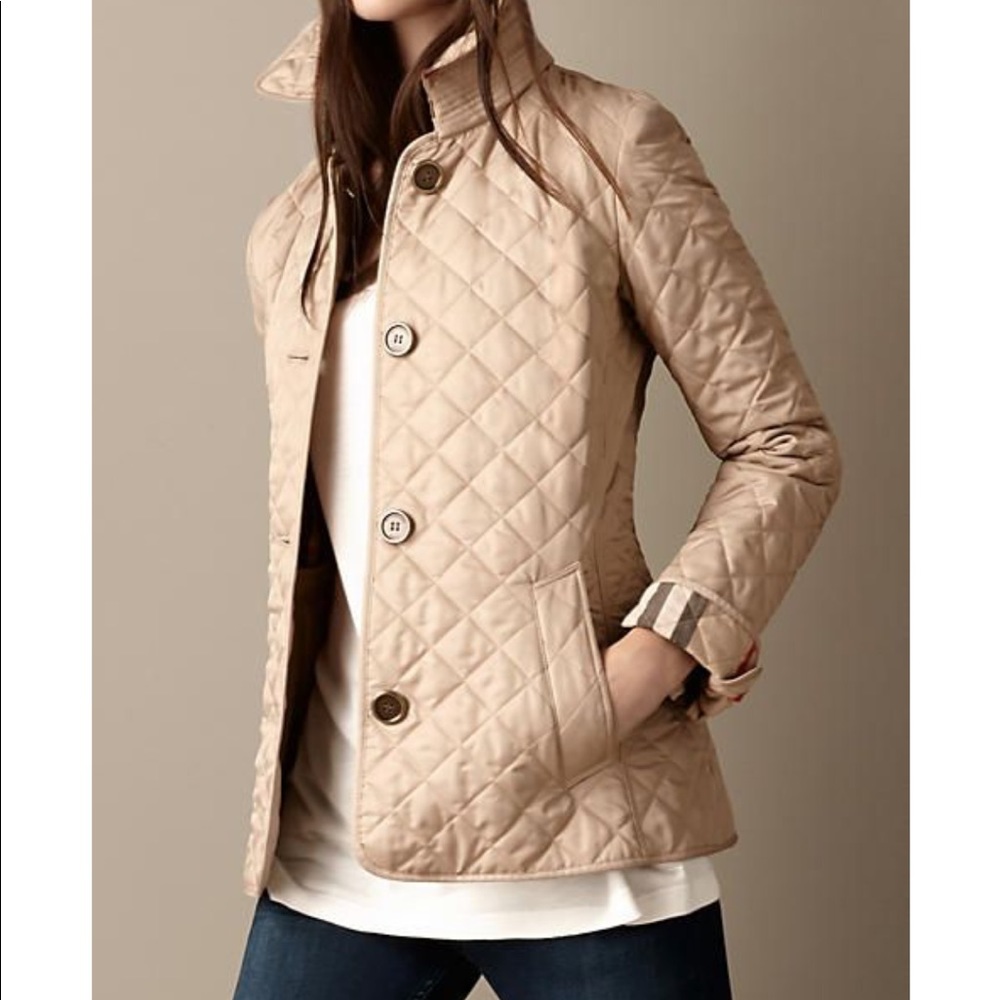 Authentic Burberry Brit Tan Quilted Women’s Coat