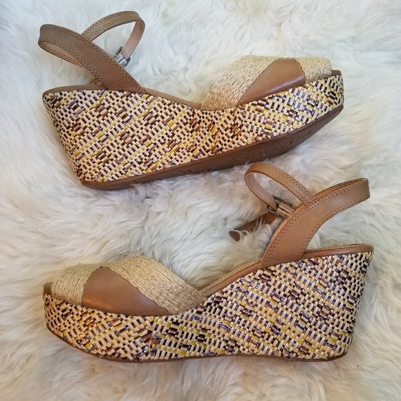 Splendid Straw Accent Open Toe Wedges, 10 - Picture 5 of 8