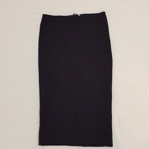 Basic H&M black midi pencil skirt