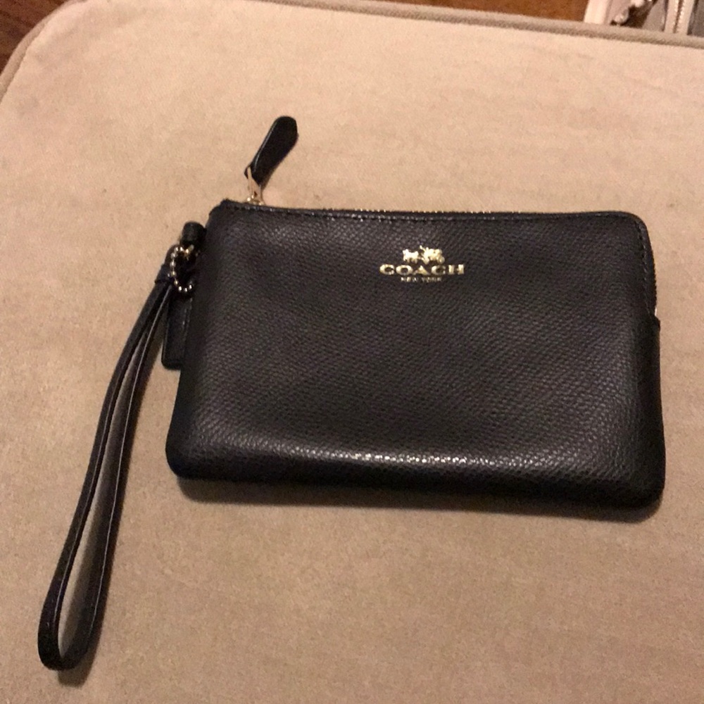 Coach leather mini wristlet