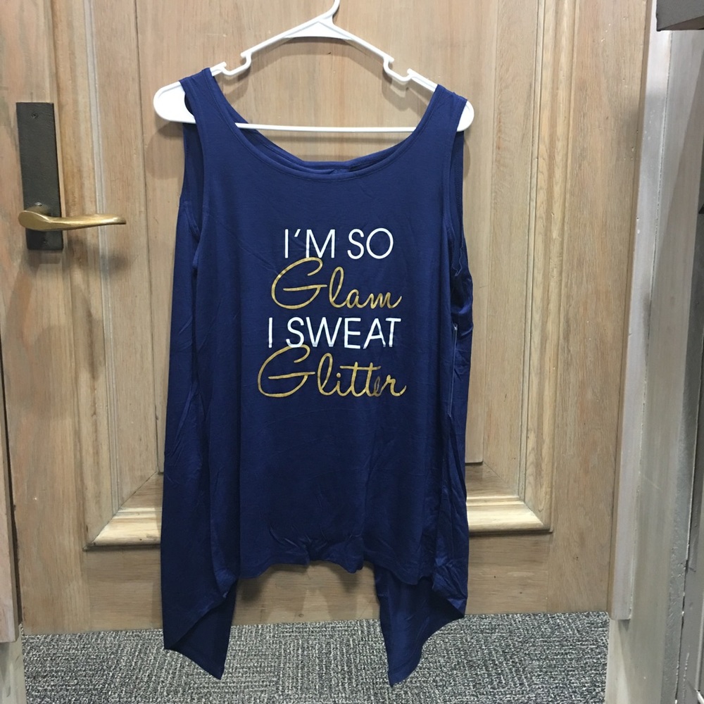 NWT Pure Barre Glam I sweat glitter workout top