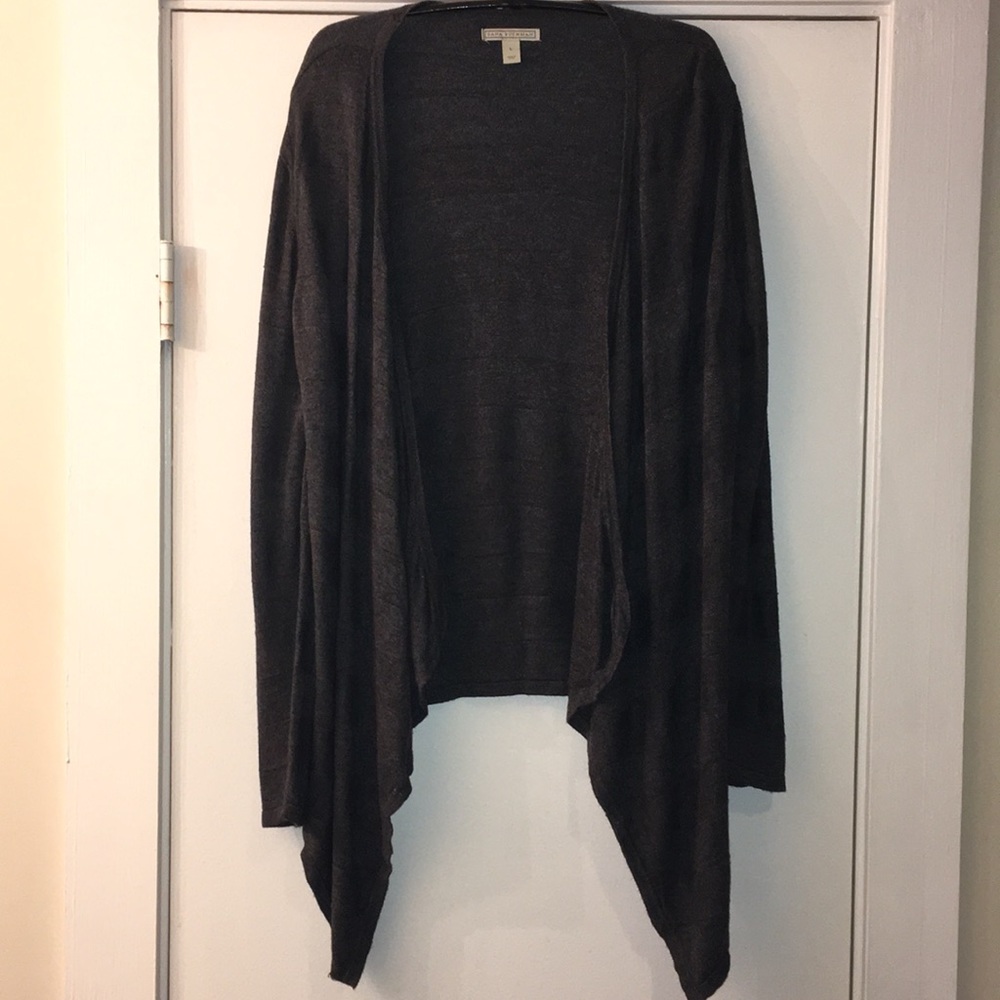 DANA BUCHMAN Dark Gray Ribbed Cardigan