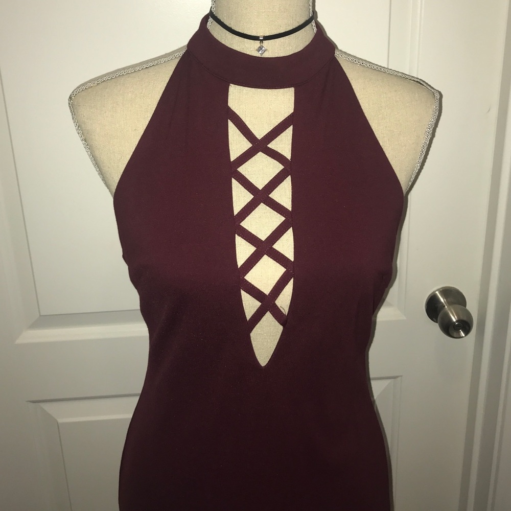 Burgundy Midi Dress