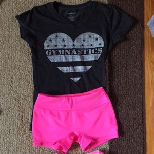 Gymnastics tee and AVIA spandex