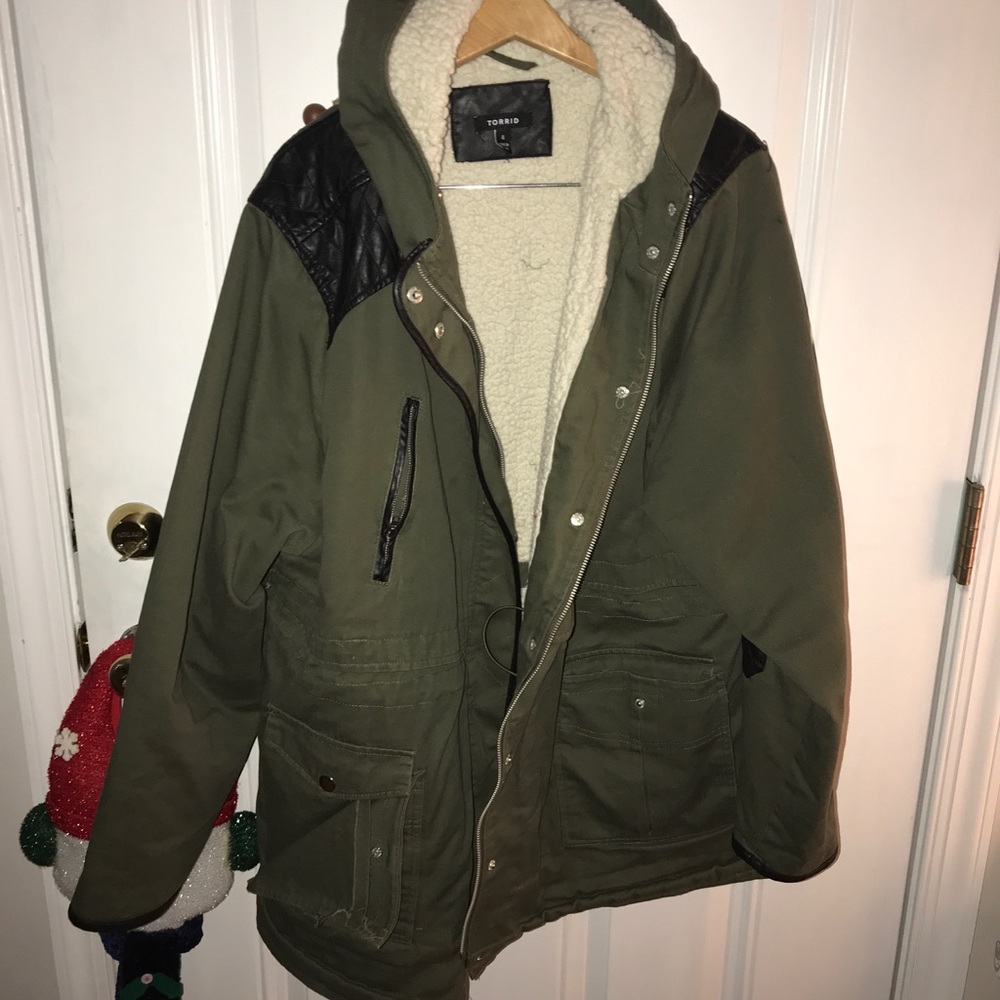 Torrid army green anorak jacket