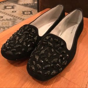 Tahari “Cleo” Suede Smoking Slipper