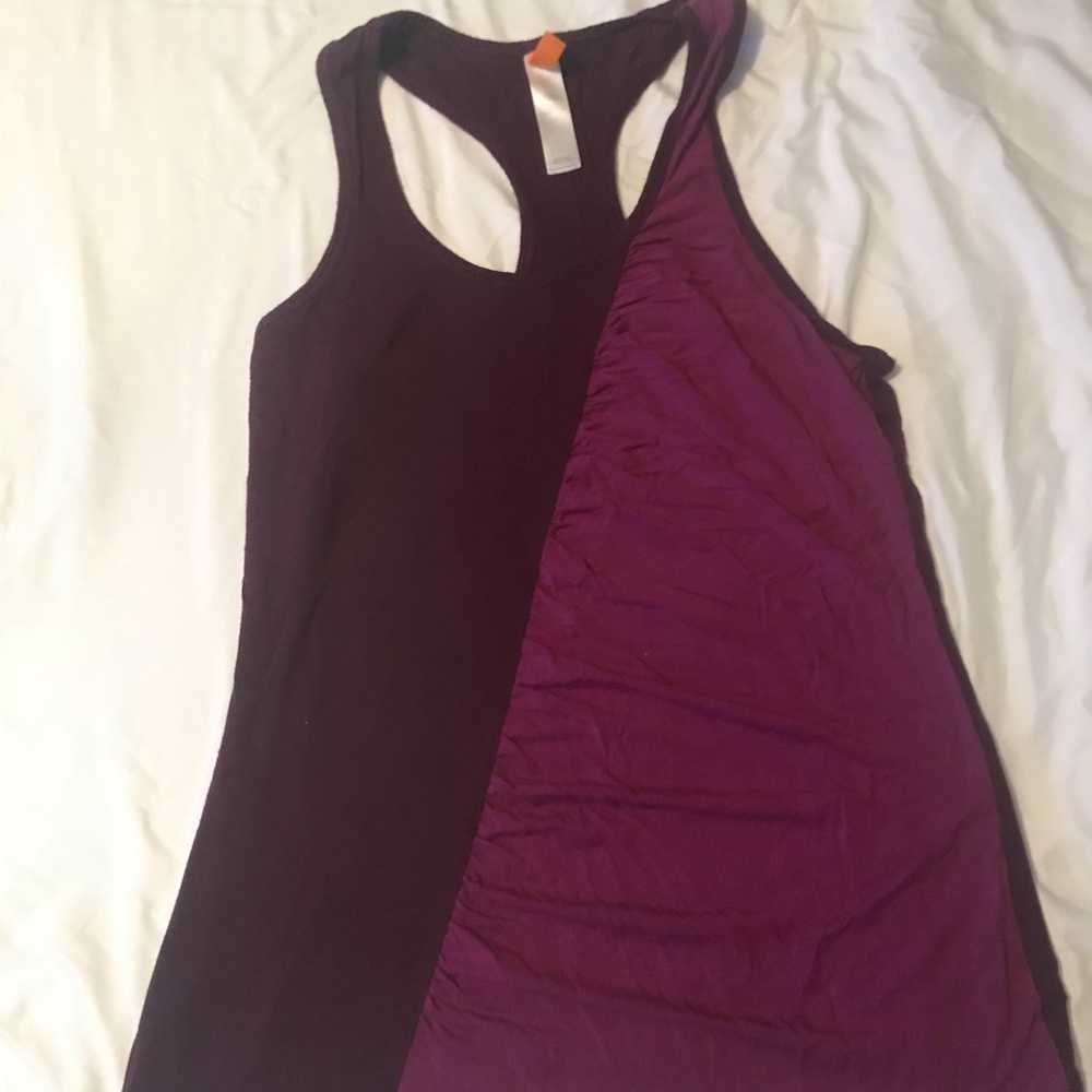 Lucy maroon cross ruched tank in M
