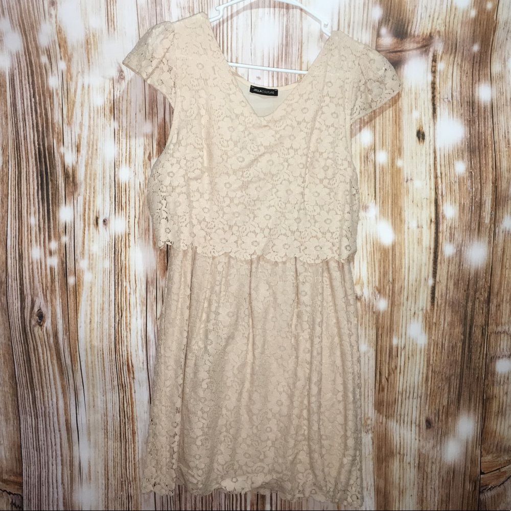Light blush pink lace dress