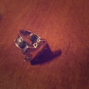 Silver cross ring
