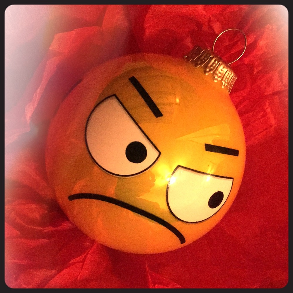 Bah Humbug! Emoji Ornament! So Cute! New W/out tag