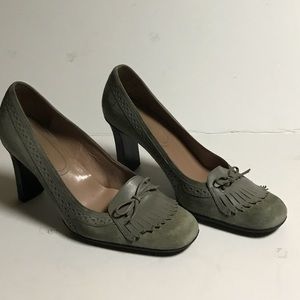 Nine West Light Green Saddle Pumps
