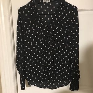 Express polka dot button up