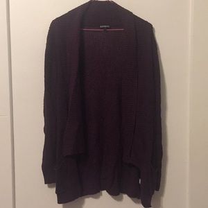Express eggplant knit cardigan