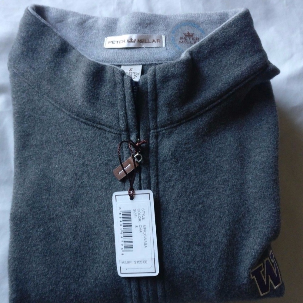 Peter Millar Pullover 1/4 Zip Sweater Gray NWT 155