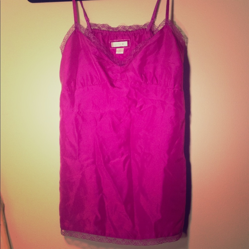 Fuchsia silk camisole