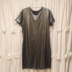 Forever21 Silver Metallic Mini-Dress
