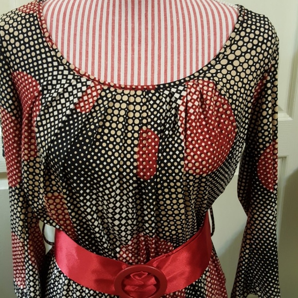 Cato 3/4 Length Sleeve Blouse w/Belt. Size Small - Picture 2 of 8