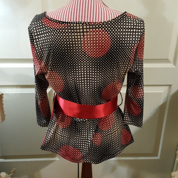 Cato 3/4 Length Sleeve Blouse w/Belt. Size Small - Picture 4 of 8