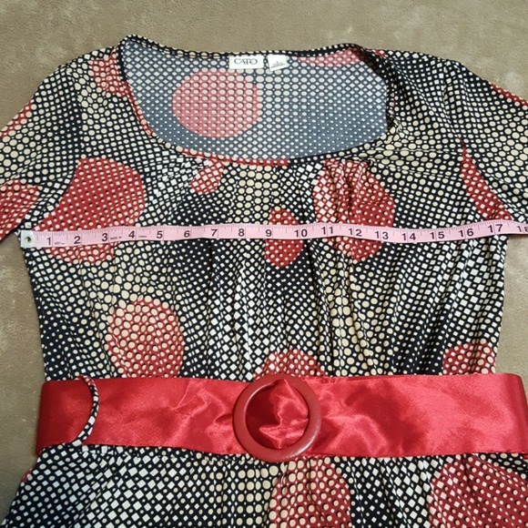 Cato 3/4 Length Sleeve Blouse w/Belt. Size Small - Picture 5 of 8