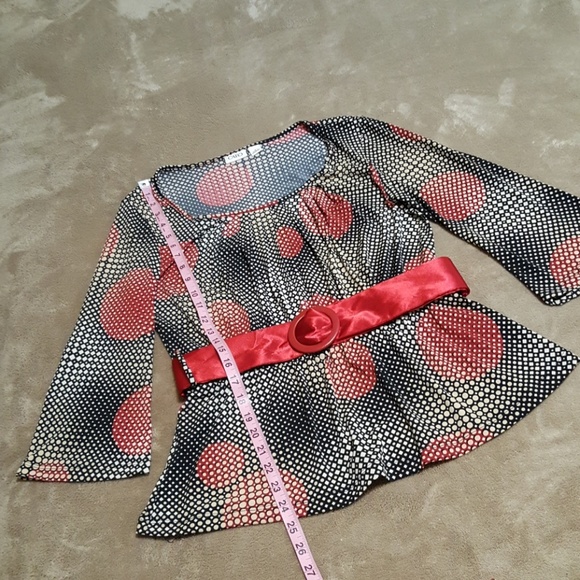 Cato 3/4 Length Sleeve Blouse w/Belt. Size Small - Picture 6 of 8