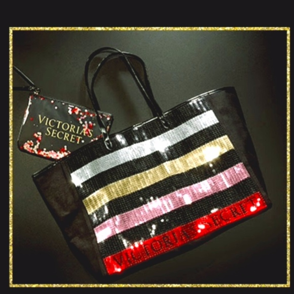 BNIPWT Sealed VS Sequin Tote and Clutch