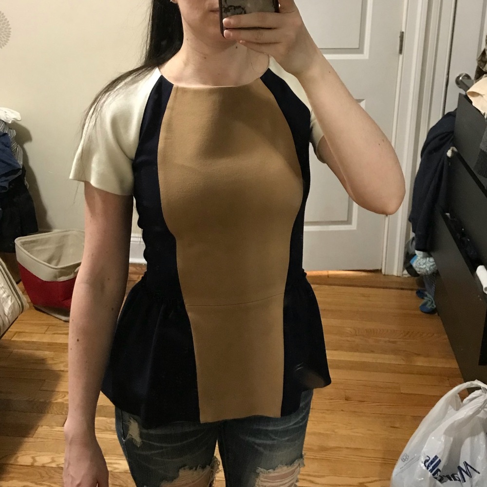 Rebecca Minkoff peplum colorblock top