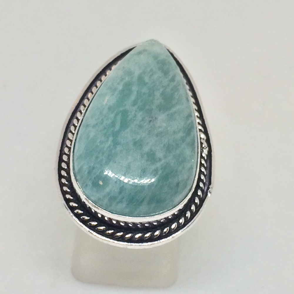 🏵💎AMAZONITE SIZE7.5 RING - Picture 1 of 8