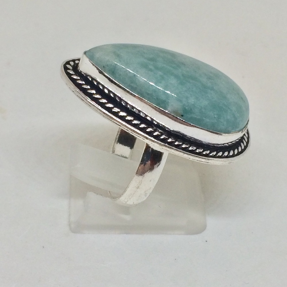 🏵💎AMAZONITE SIZE7.5 RING - Picture 2 of 8