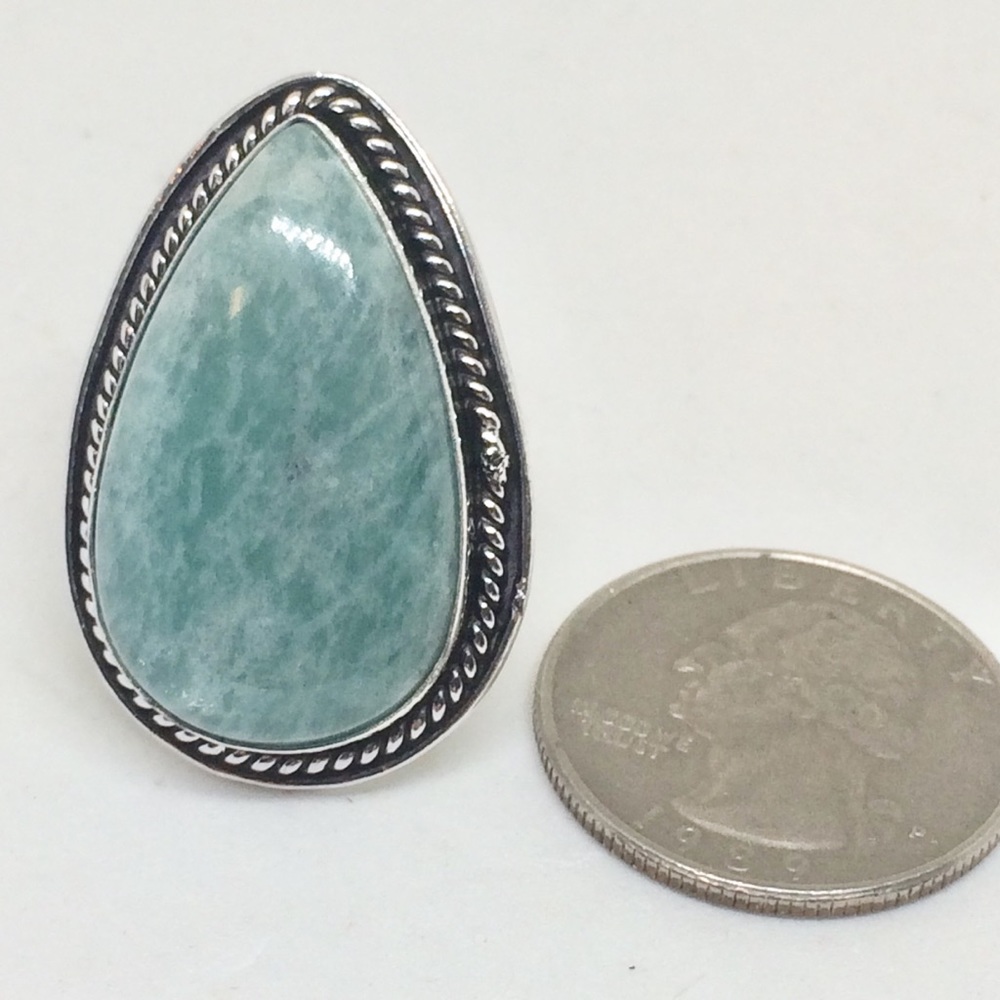 🏵💎AMAZONITE SIZE7.5 RING - Picture 3 of 8