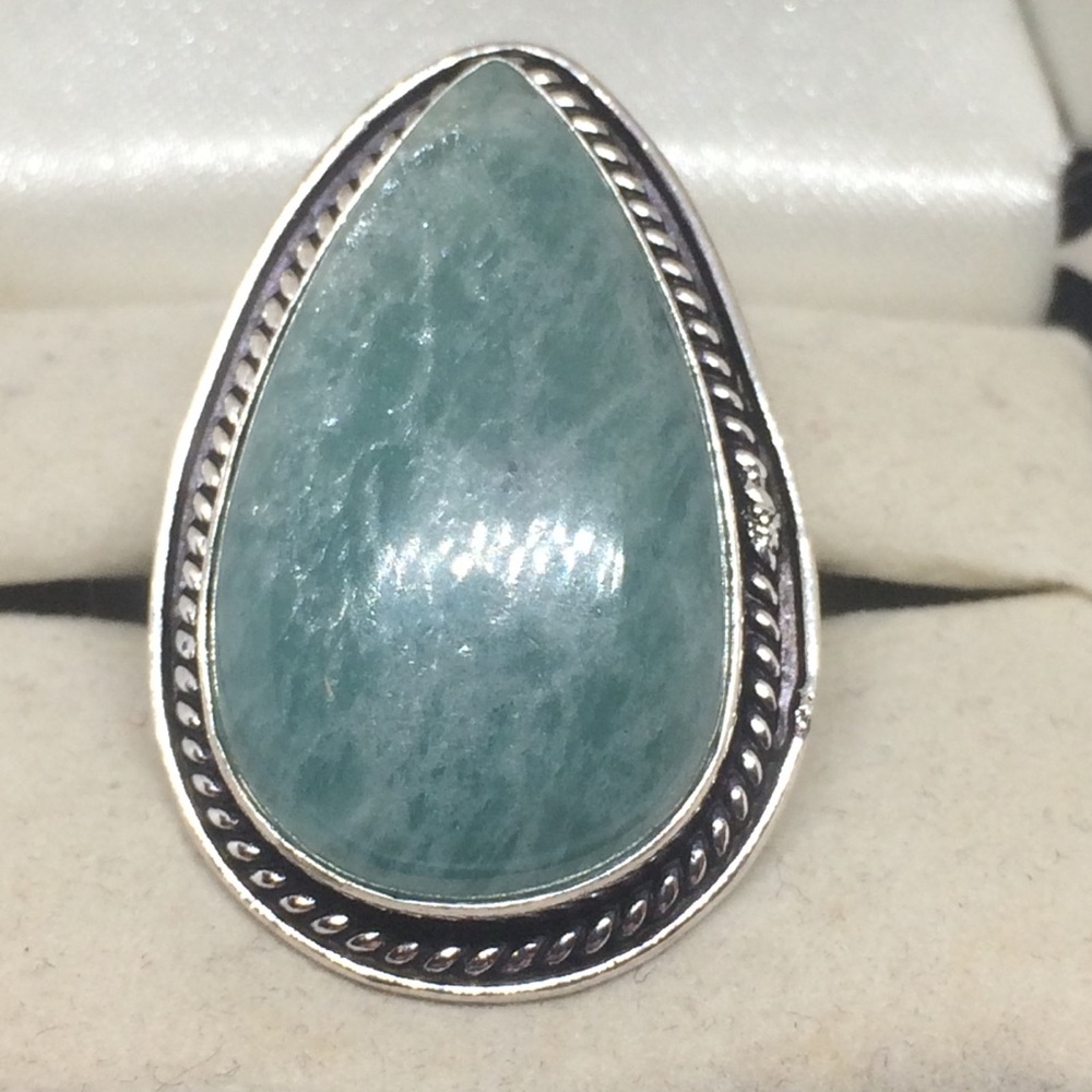 🏵💎AMAZONITE SIZE7.5 RING - Picture 6 of 8