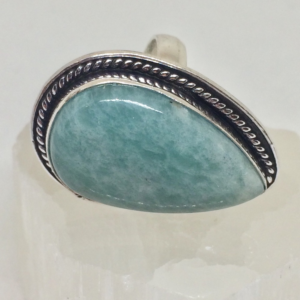 🏵💎AMAZONITE SIZE7.5 RING - Picture 7 of 8