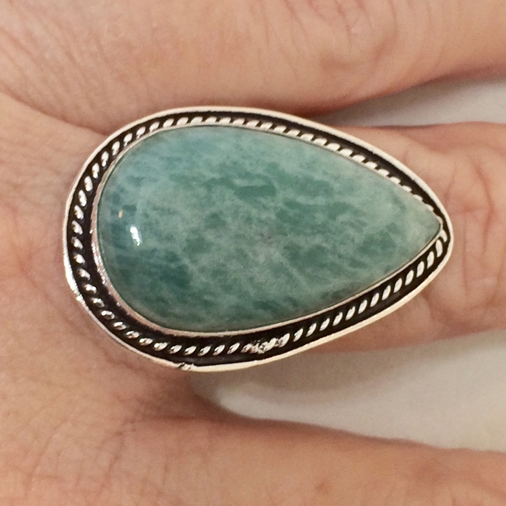 🏵💎AMAZONITE SIZE7.5 RING - Picture 8 of 8