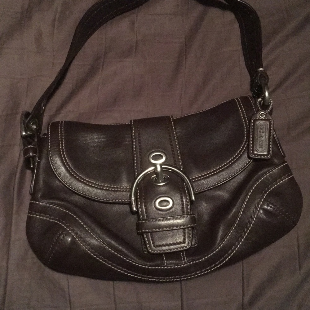 CoachLeather Soho Hampton Buckle Flap Shoulder Bag