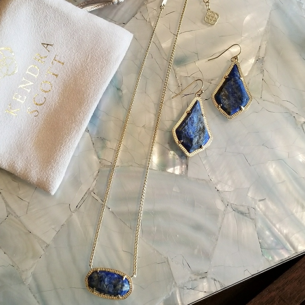 Kendra Scott Custom Raw Blue Lapis Dylan & Alex