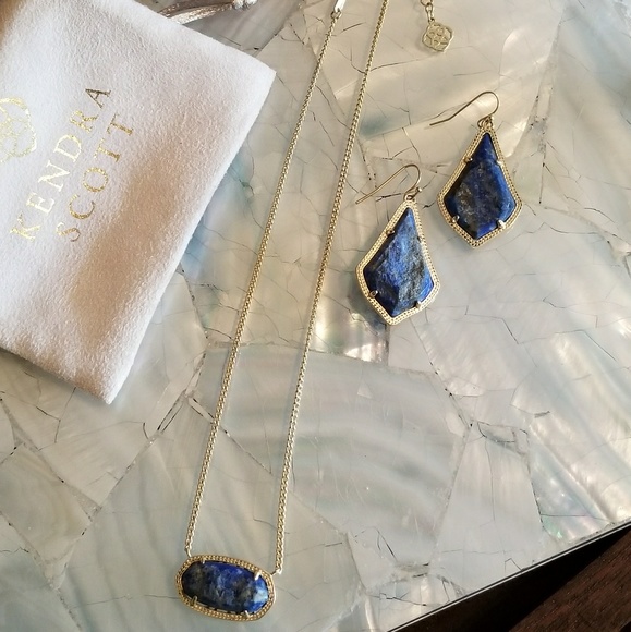 Kendra Scott Custom Raw Blue Lapis Dylan & Alex - Picture 1 of 3
