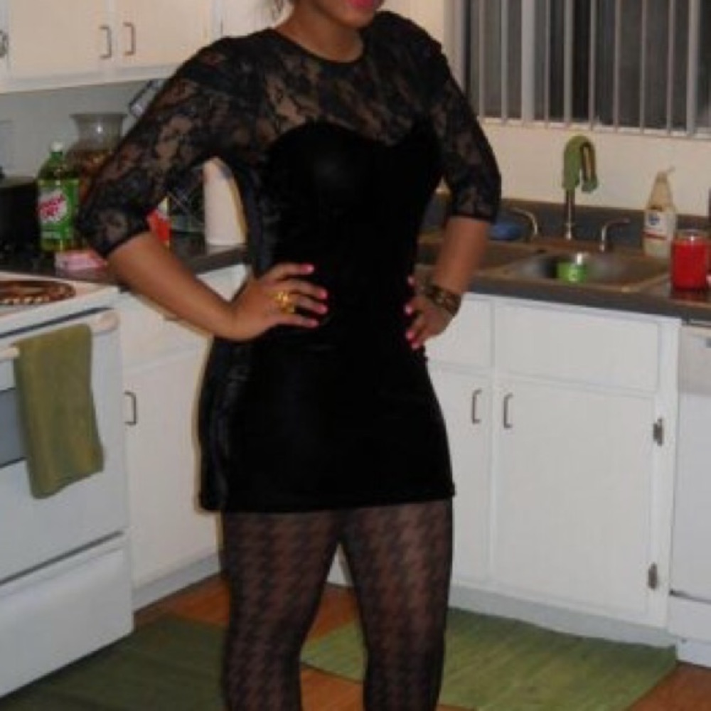 Vintage lace & velvet dress | size: M