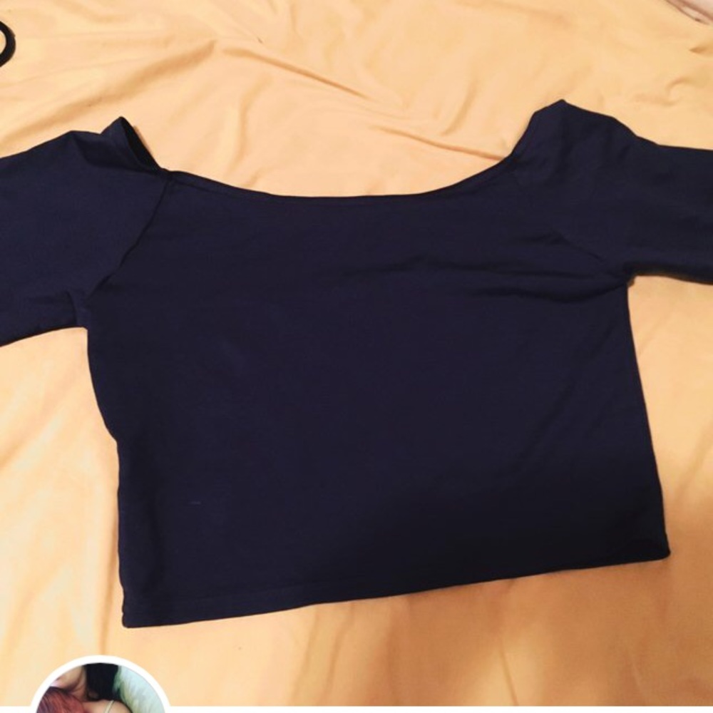 EUC Black matte off the shoulder crop