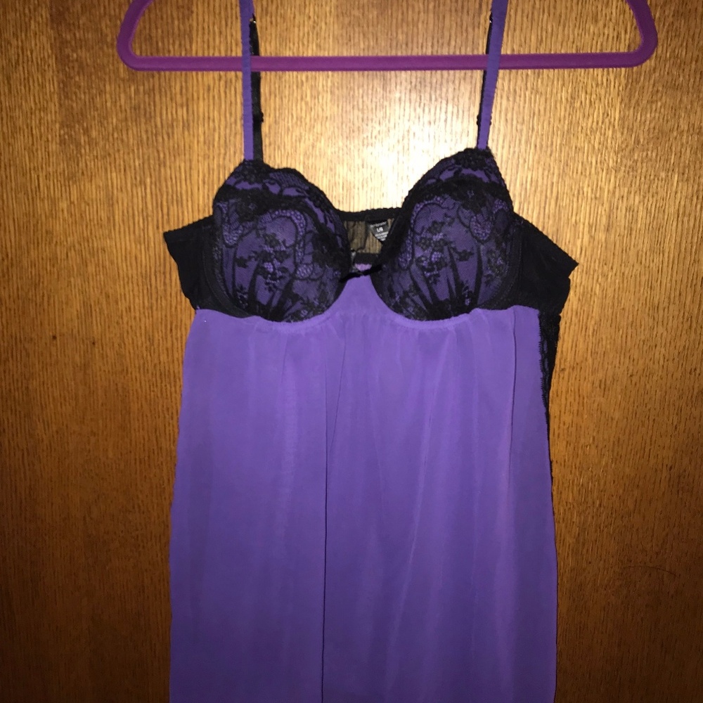 Sexy Purple & Black Lace Lingerie