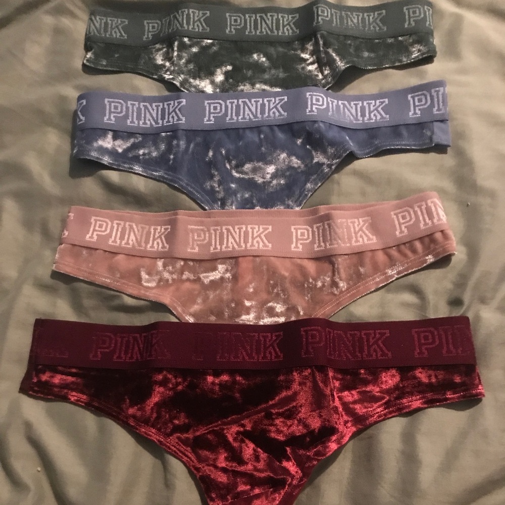 4 NIP PINK VELVET THONGS